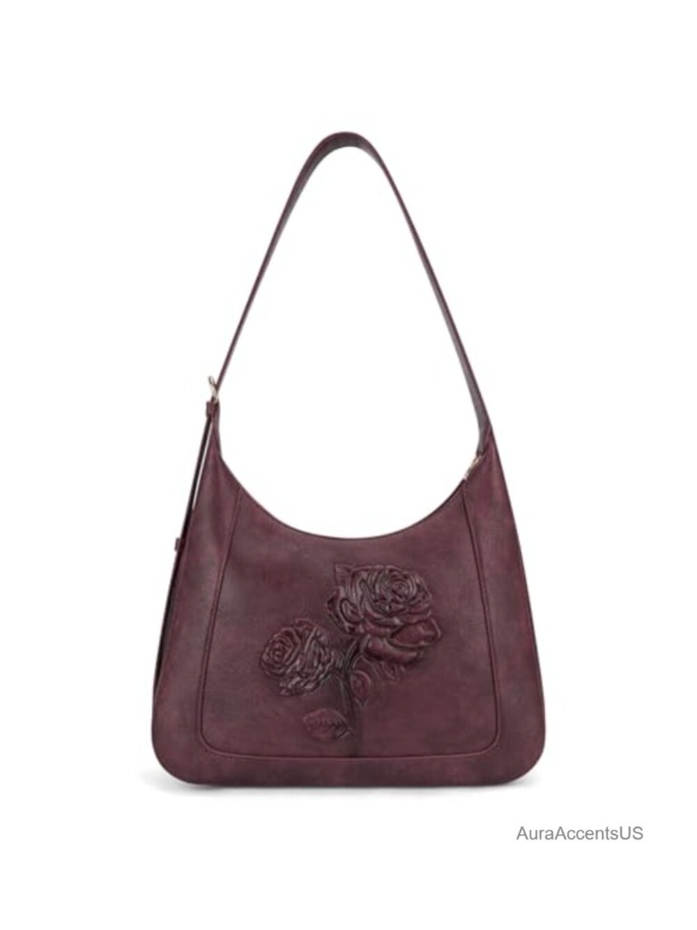 Small Embossed Vegan Leather Hobo Shoulder Bag for Women